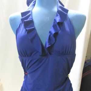 blue 1 pc bathing suit size 10